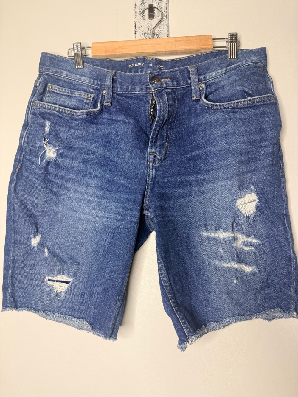 Old Navy Blue Distressed Denim Cutoff Shorts